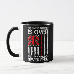 Taza Bombero retirado delgado de línea roja gracioso