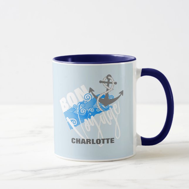 Taza Bon Voyage Nautical Personalizado (Derecha)