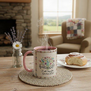 Taza Bondad de Dios aspecto acolchado floral música