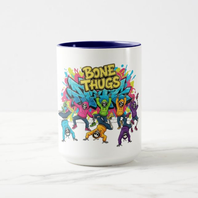 Taza Bone Thugs Skeleton Dancings Halloween (Centro)