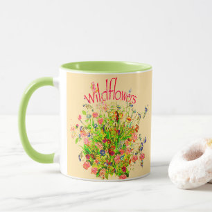 Taza Bonita de Flores Silvestres Variadas