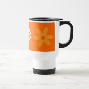 Taza bonita del viaje del naranja y blancas de las