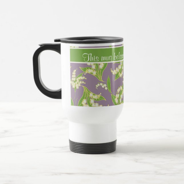 Taza bonita del viaje: Lirios del valle, de color (Izquierda)