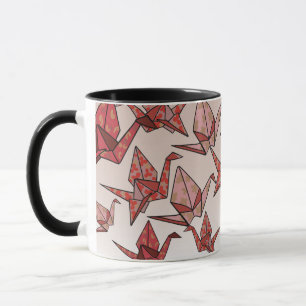 Taza Bonita grúa de papel de origen rojo