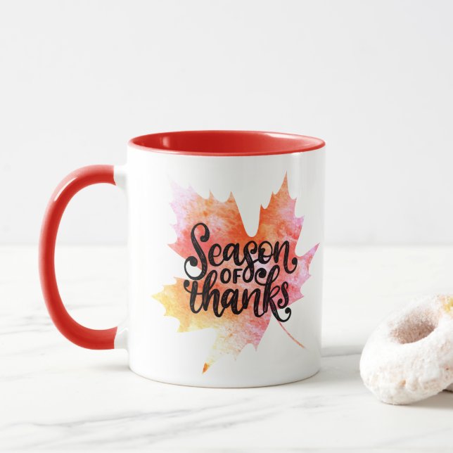 Taza Bonita temporada de otoño de gracias (Con donut)