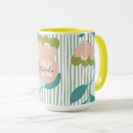 Taza Bonito alegre acuarela floral por su cumpleaños