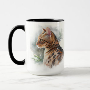 TAZA BONITO COLOR DE AGUA BENGAL CAT FACE