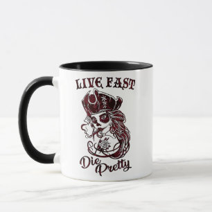 Taza Bonito de muerte rápida de pirata gótica