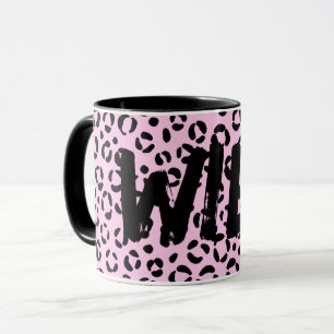 Taza Bonito en Rosa Estampado Animal (Personalizado)