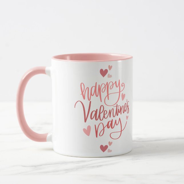 Taza Bonito en rosa Feliz Día de San Valentín (Izquierda)