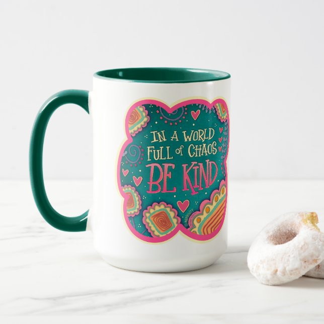 Taza Bonito Floral Be Kind Inespirivitalidad Café Mug (Con donut)