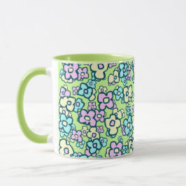 Taza Bonito Pequeña Flores De Arte Popular Encantadora