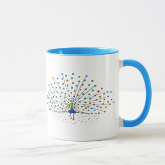 Taza Bonito Personalizado de pintura de pavo real
