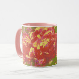 Taza Bonitos Rosas Art Pink Yellow Abstract Mug