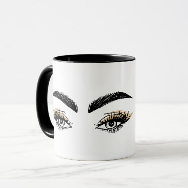 Taza Bonitos Salón De Belleza Maquillaje Eyelash Lantaz (Anverso izquierdo)