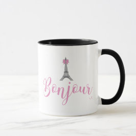 Taza Bonjour-Eiffel Tower Bow Único