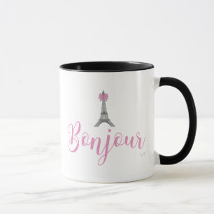 Taza Bonjour-Eiffel Tower Bow Único