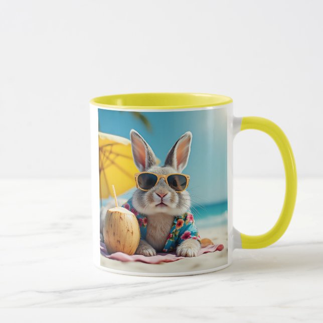Taza Bonnes vacances joli lapin. (Derecha)