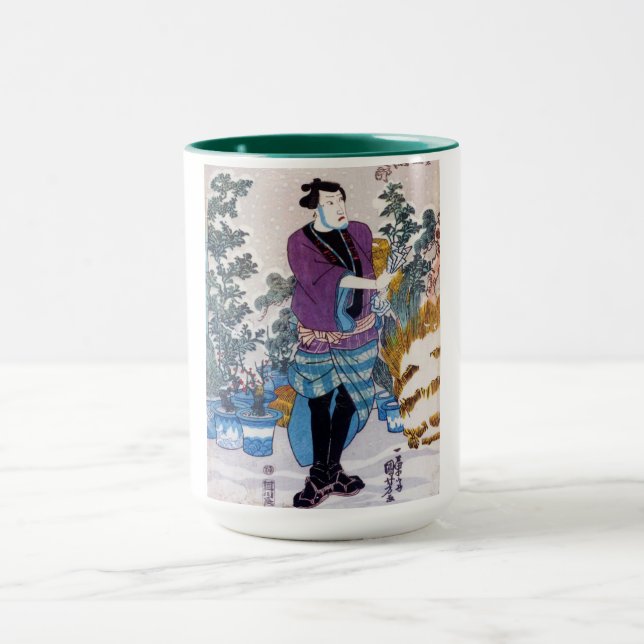 Taza Bonsai Master japonés, Kuniyoshi, Ukiyo-e (Centro)