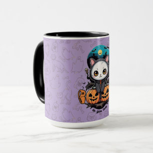 Taza Boo a ti también Alas y calabaza de gatos