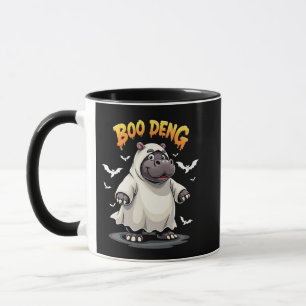 Taza Boo Deng Ghost Baby Pygmy Hippo Moo Deng Halloween