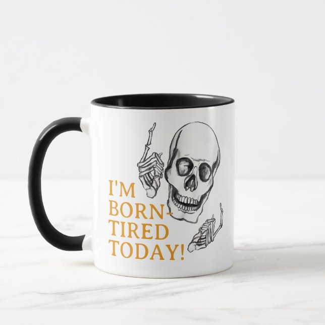 Taza Boo Happy Halloween Funny Skull bromeando (Izquierda)