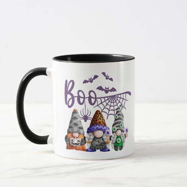 Taza Boo Purple Purpurina Halloween Gnomes (Izquierda)