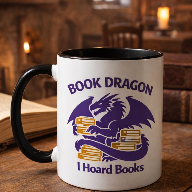 Taza Book Lover Mug | Book Dragon I Hoard Books Coffee  (Subido por el creador)