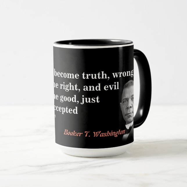 Taza Booker T. Cita De Washington Sobre La Verdad, Bien (Anverso derecho)