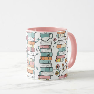 Taza Bookish Books Pastel Pink Coffee Mug