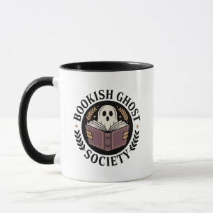Taza Bookish Ghost Society Cream Badge Reader Spooky