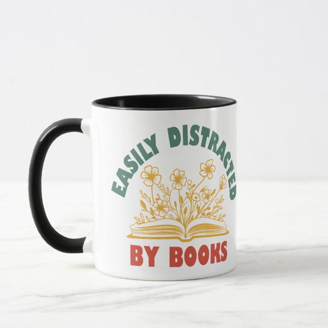 Taza Bookworm Graciosamente Distrado Fácilmente Por Lib (Izquierda)