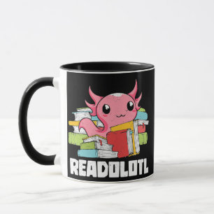 Taza Bookworm Readolotl Leyendo anfibio