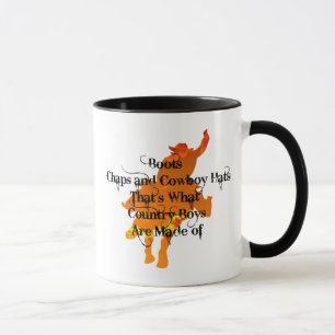 Taza Boots, Chaps y Gorras de Cowboy... Ringer Mug