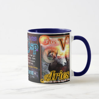 Taza Borde azul de la astrología del cambio de signo