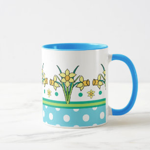 Taza Borde de Daffodil de la primavera de la luz del so