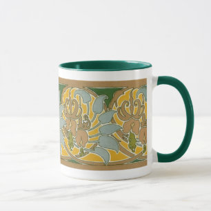 Taza Borde de flores Art Nouveau - Mug