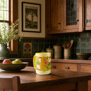 Taza Borde de hojas de Ginkgo Biloba estilo Arts And Cr