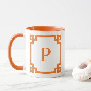 Taza Borde de Llave Griega de Calabaza Monograma