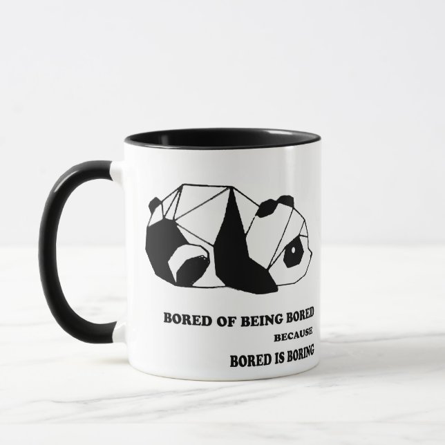 Taza “Bored of Being Bored” Mug – Funny Panda Quote  (Izquierda)