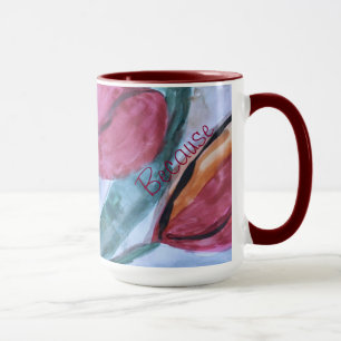 Taza Borgoña Con Tuilp Rojo