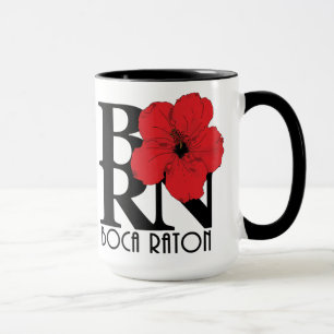 Taza BORN Boca Raton Red Hibiscus 15oz