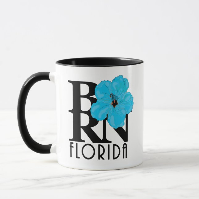 Taza BORN Florida Blue Hibiscus 11oz (Izquierda)