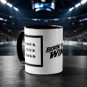 Taza Born to Win Club Atlético Logotipo Tipografía Negr