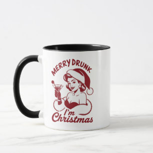 Taza Borracho Alegre Soy Cóctel De Navidad Snarky Beber