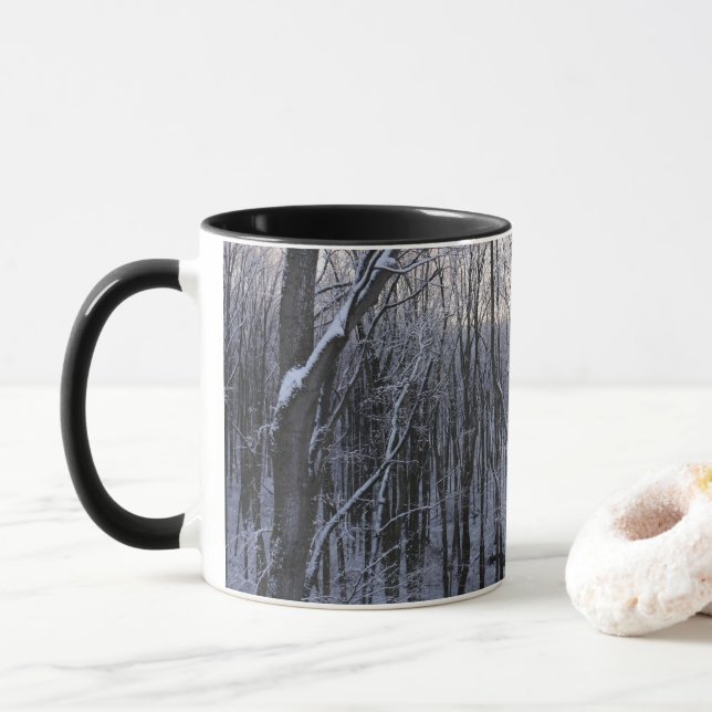 Taza Bosque de árboles nevados (Con donut)