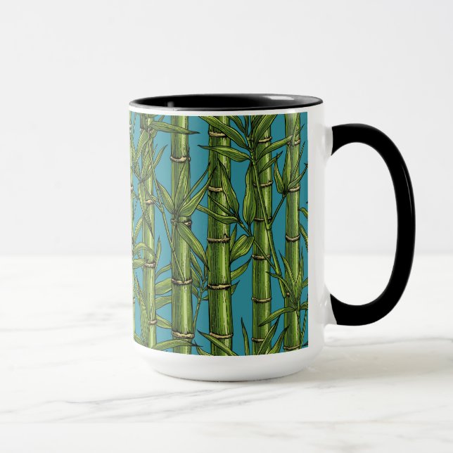 Taza Bosque de bambú en azul (Derecha)