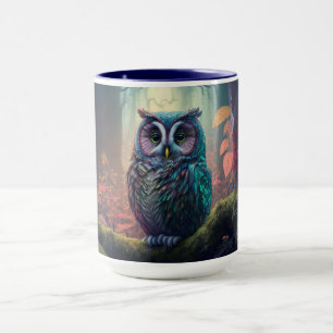 Taza Bosque de búho de nombre personalizado