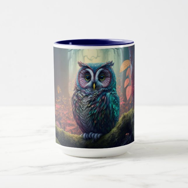 Taza Bosque de búho de nombre personalizado (Centro)