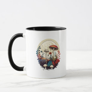 Taza Bosque de Hongos Estético Goblincore y Cottagecore